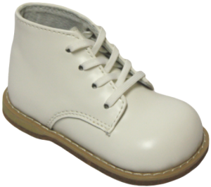 LEATHER BABY WALKING SHOES (0051501-1) WHITE POLISH